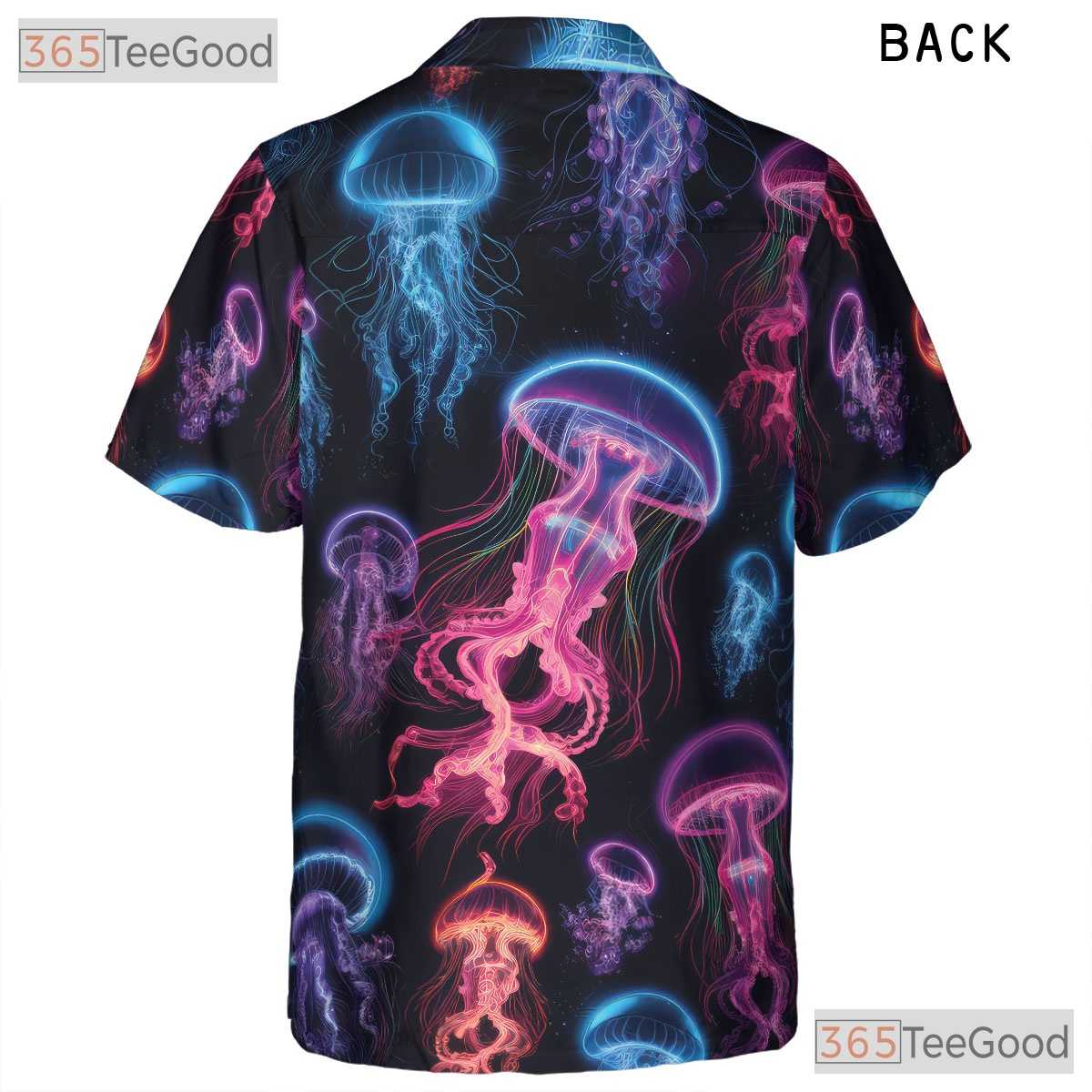 Bioluminescent Neon Jellyfish Ocean Space Aloha Party Hawaiian Shirt Unisex