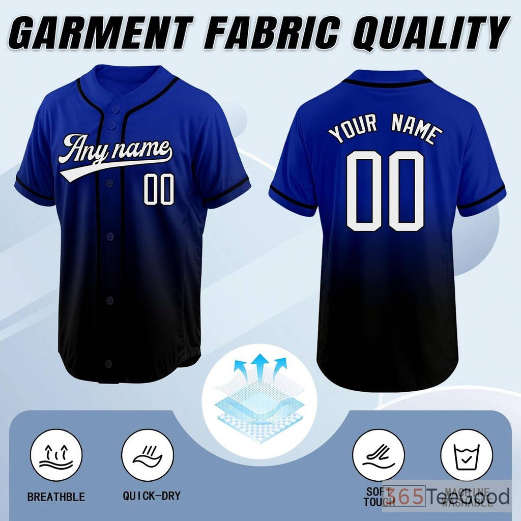 Black and Blue Baseball Jersey Tee for Men & Women - A versatile blend for casual comfort