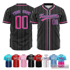 Black and Pink Baseball Jersey Tee for Men & Women - Comfortable for a casual style