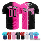 Black and Pink Baseball Jersey Tee for Men & Women - A stylish blend for everyday comfort