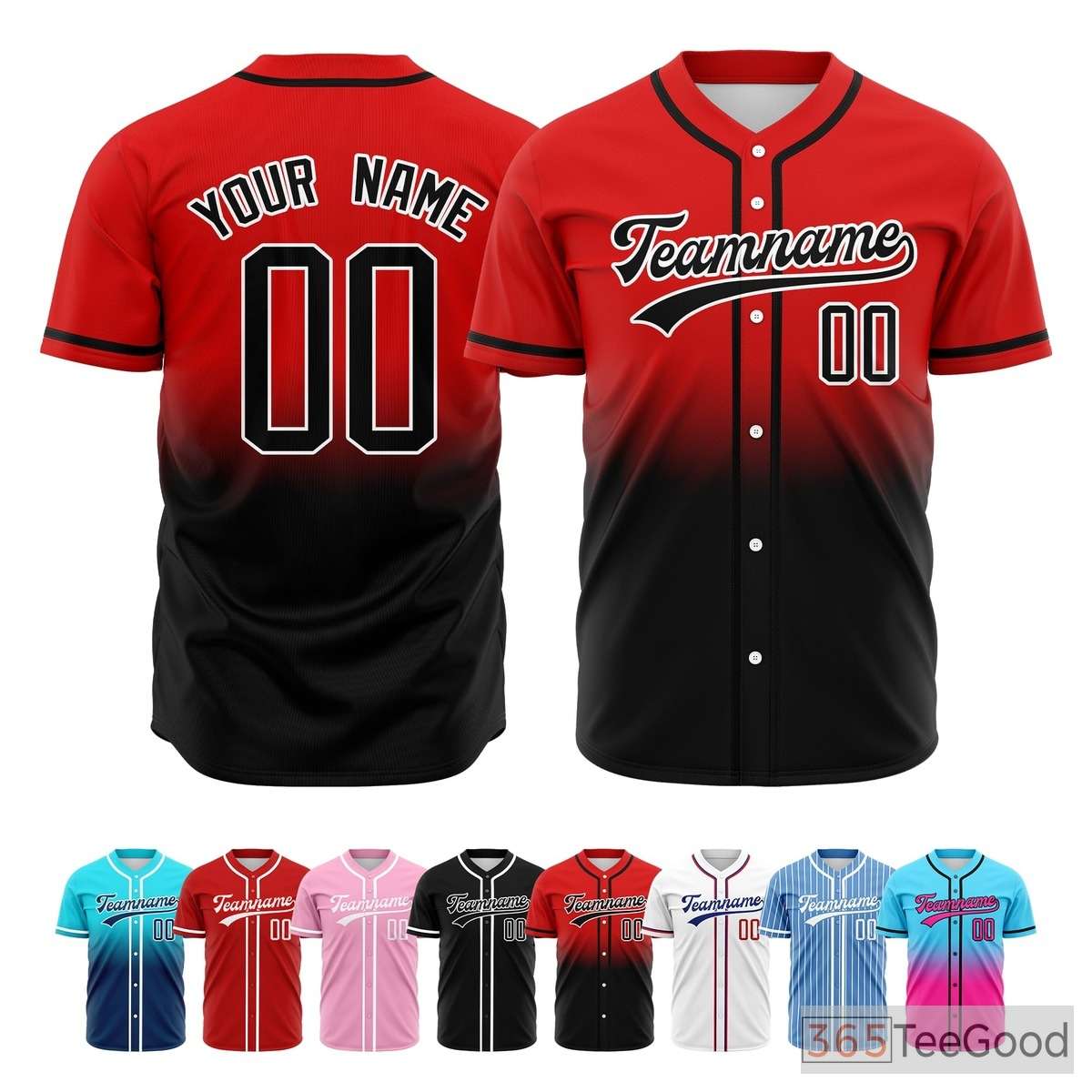 Black and Red Baseball Jersey Tee for Men & Women - A timeless duo for relaxed everyday wear