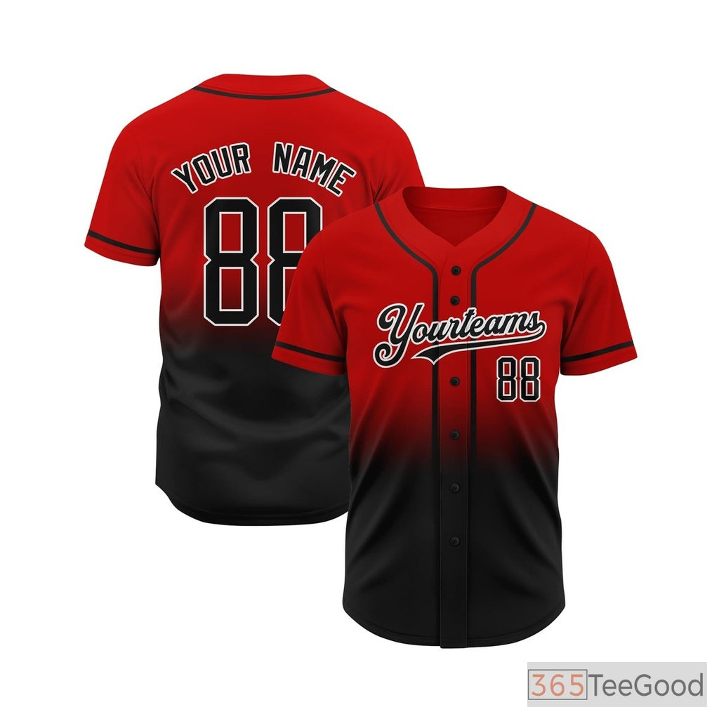 Black and Red Baseball Jersey Tee for Men & Women - A versatile option for custom style