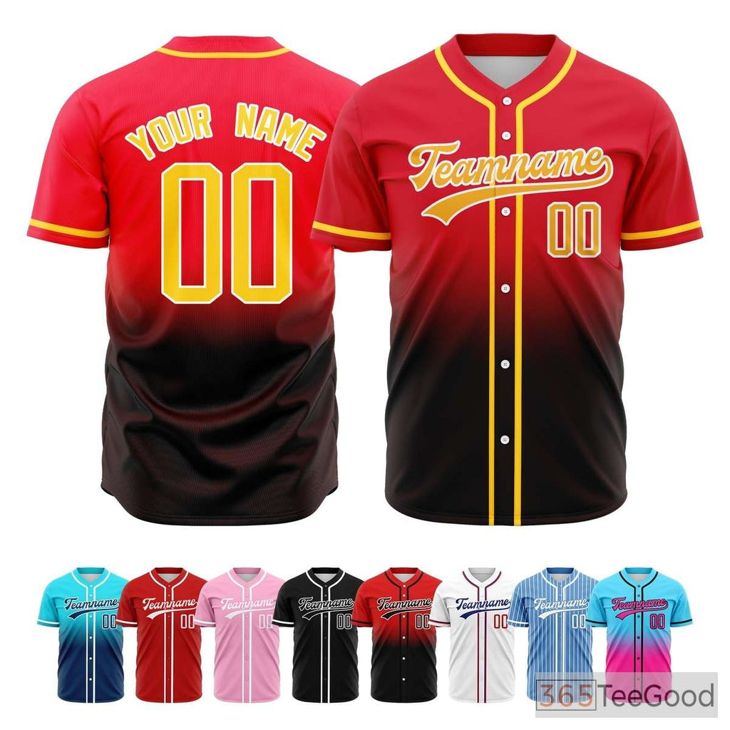 Black and Red Baseball Jersey Tee for Men & Women - A sporty staple for daily comfort