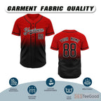 Black and Red Baseball Jersey Tee for Men & Women - A versatile option for custom style