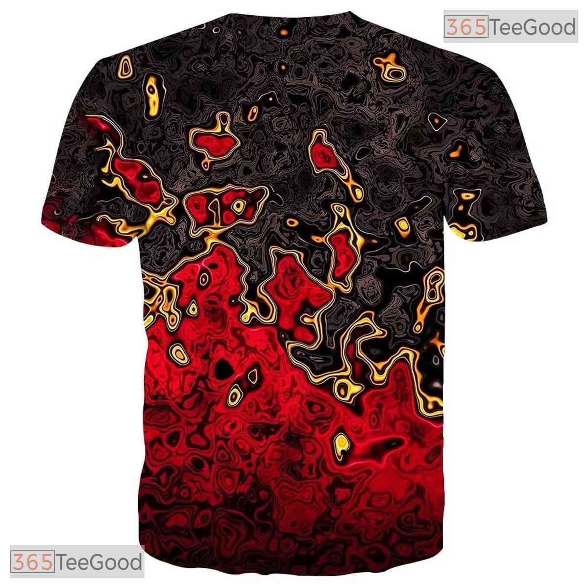 Dark Black And Red Colorful Print 3D Casual Unisex T-Shirt For Men Women Teens