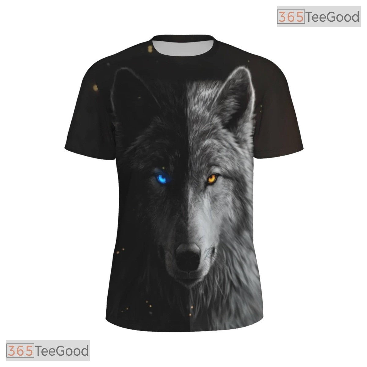 Black And White Wolf Graphic Art 3D Pattern Printed Casual Unisex T-Shirt Styles