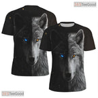 Black And White Wolf Graphic Art 3D Pattern Printed Casual Unisex T-Shirt Styles