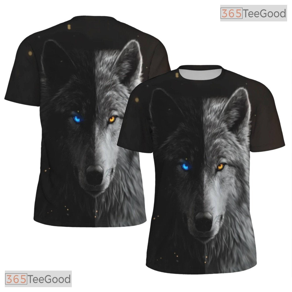 Black And White Wolf Graphic Art 3D Pattern Printed Casual Unisex T-Shirt Styles