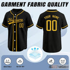 Black and Yellow Baseball Jersey Tee for Men & Women - A comfortable choice for daily wear