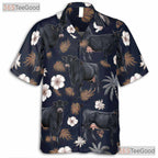 Black Angus Cow Western Farm Animal Floral Aloha Hawaiian Shirt Unisex Vacation