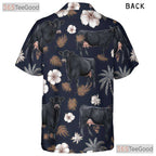 Black Angus Cow Western Farm Animal Floral Aloha Hawaiian Shirt Unisex Vacation