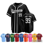Black Baseball Jersey Tee for Men & Women - Customize Your Team or Player Look