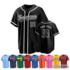 Black Baseball Jersey Tee for Men & Women - Design Your Custom Name & Number