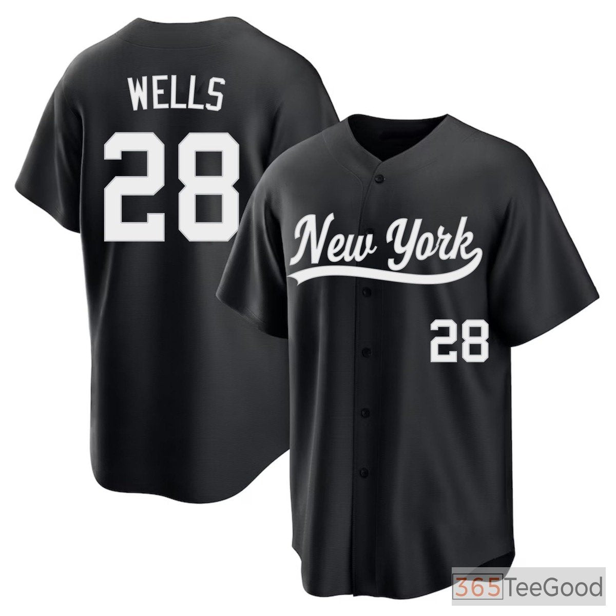 Black Baseball Jersey Tee for Men & Women - Stitched Custom Player & Team Identity