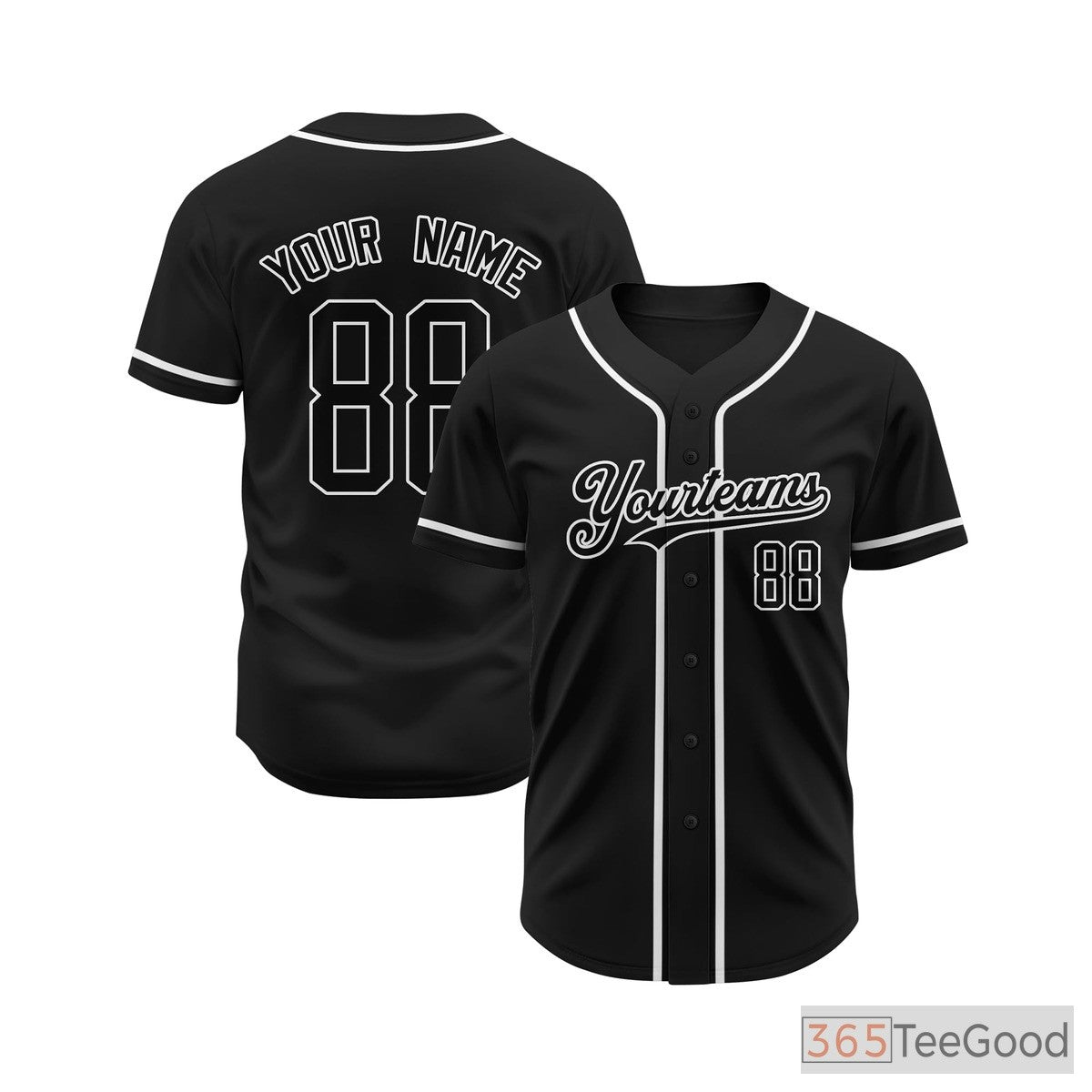 Black Baseball Jersey Tee for Men & Women - An essential for custom team wear & everyday style