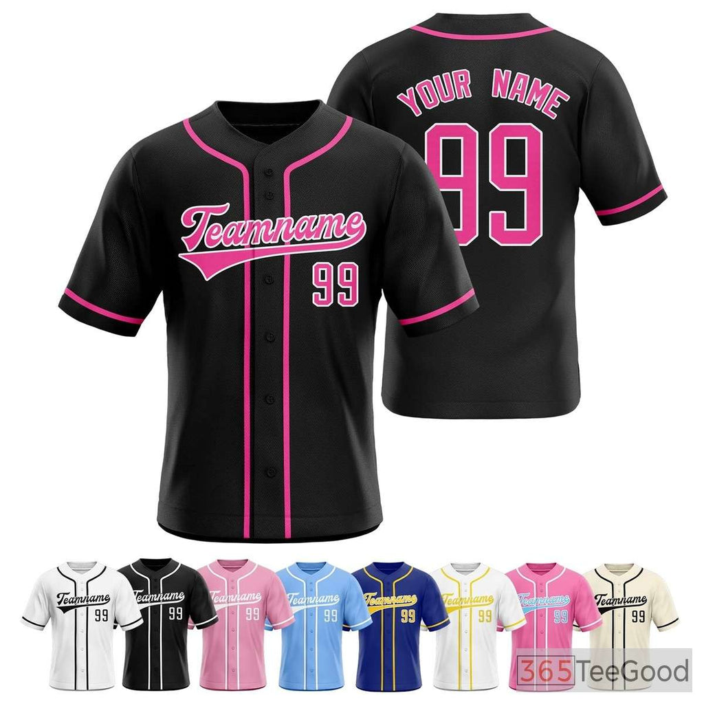 Black Baseball Jersey Tee for Men & Women - A Style for Customization