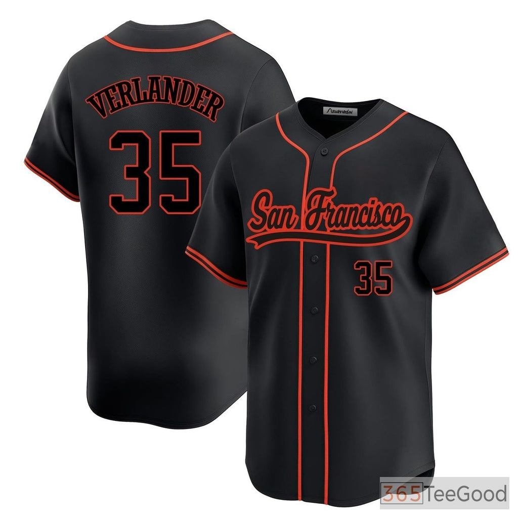 Black Baseball Jersey Tee for Men & Women - Stitched Personalized Name & Number
