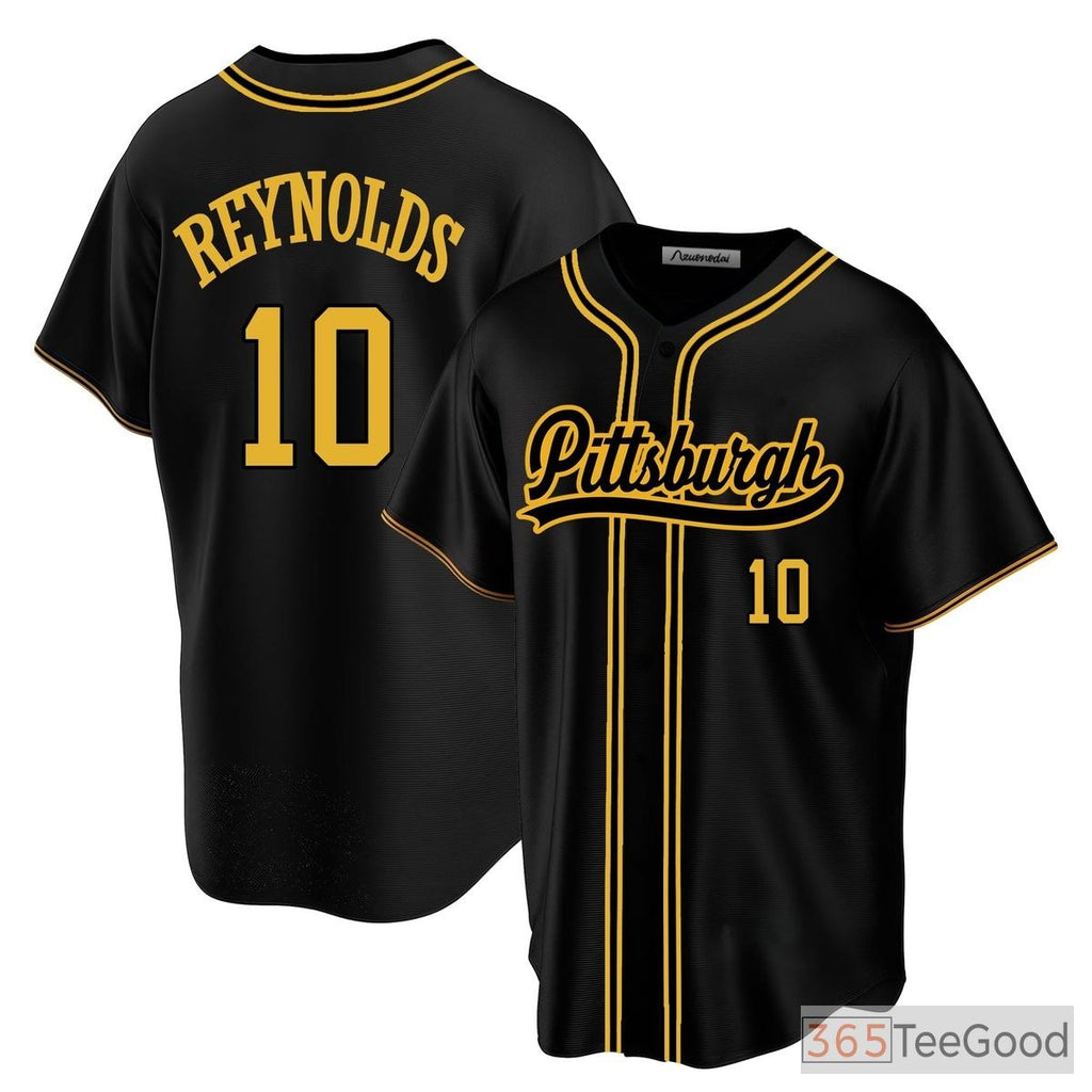 Black Baseball Jersey Tee for Men & Women - Stitched with Personalized Name & Number