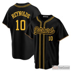 Black Baseball Jersey Tee for Men & Women - Stitched with Personalized Name & Number