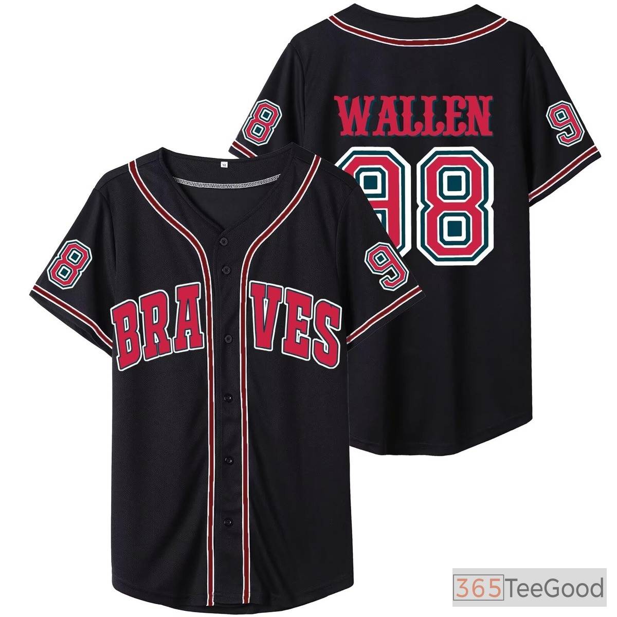 Black Baseball Jersey Tee for Men & Women - Stitched for Your Personalized Style