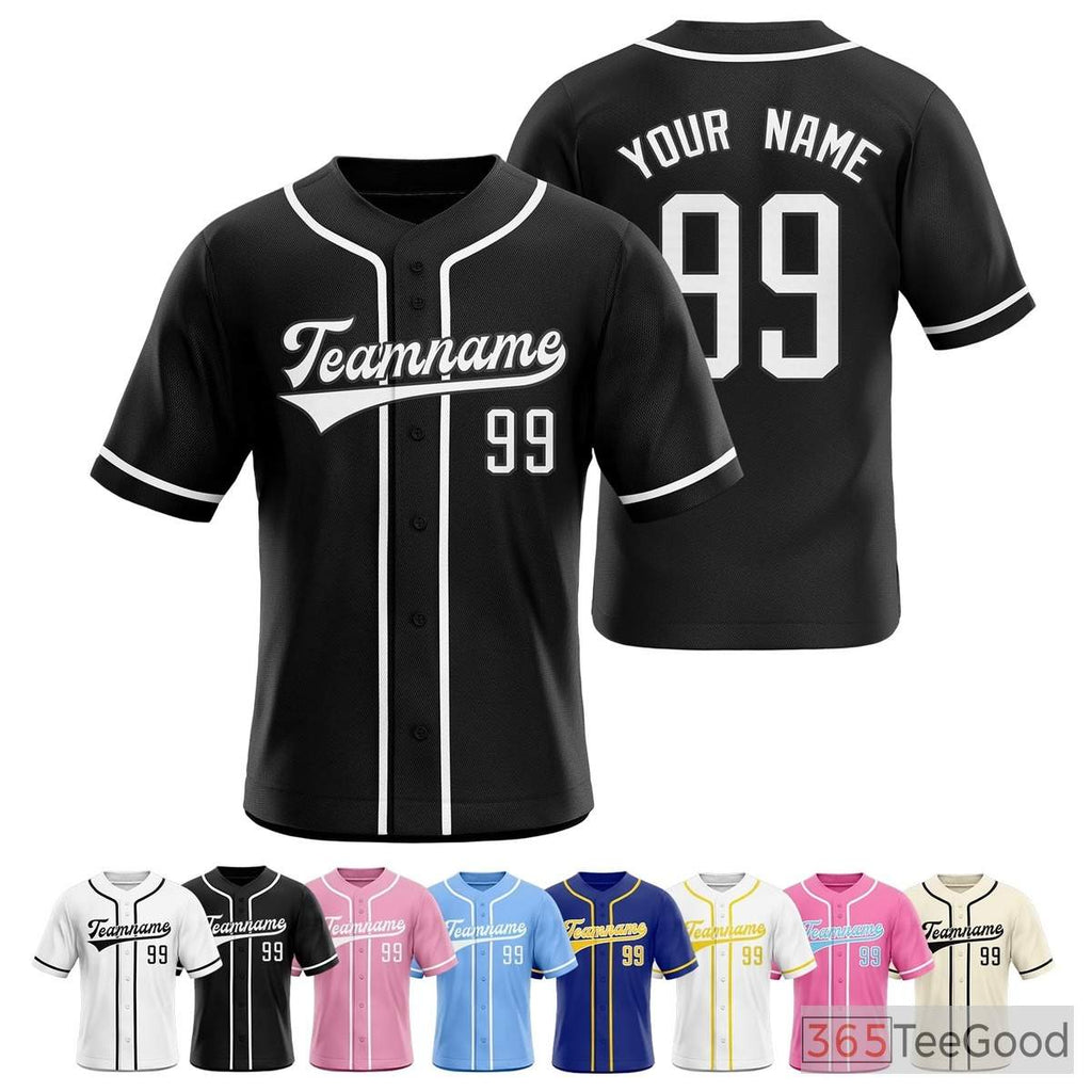 Black Baseball Jersey Tee for Men & Women - Perfect for Your Custom Design