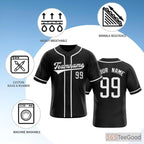 Black Baseball Jersey Tee for Men & Women - Perfect for Your Custom Design