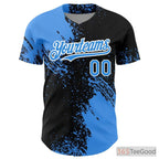 Black Baseball Jersey Tee for Men & Women - Stitched Player & Team Customization