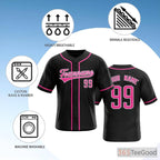 Black Baseball Jersey Tee for Men & Women - A Style for Customization