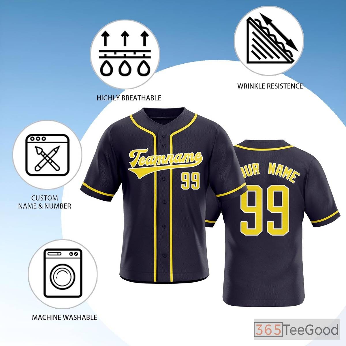 Black Baseball Jersey Tee for Men & Women - A Timeless Choice for Everyday Wear