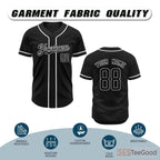 Black Baseball Jersey Tee for Men & Women - An essential for custom team wear & everyday style