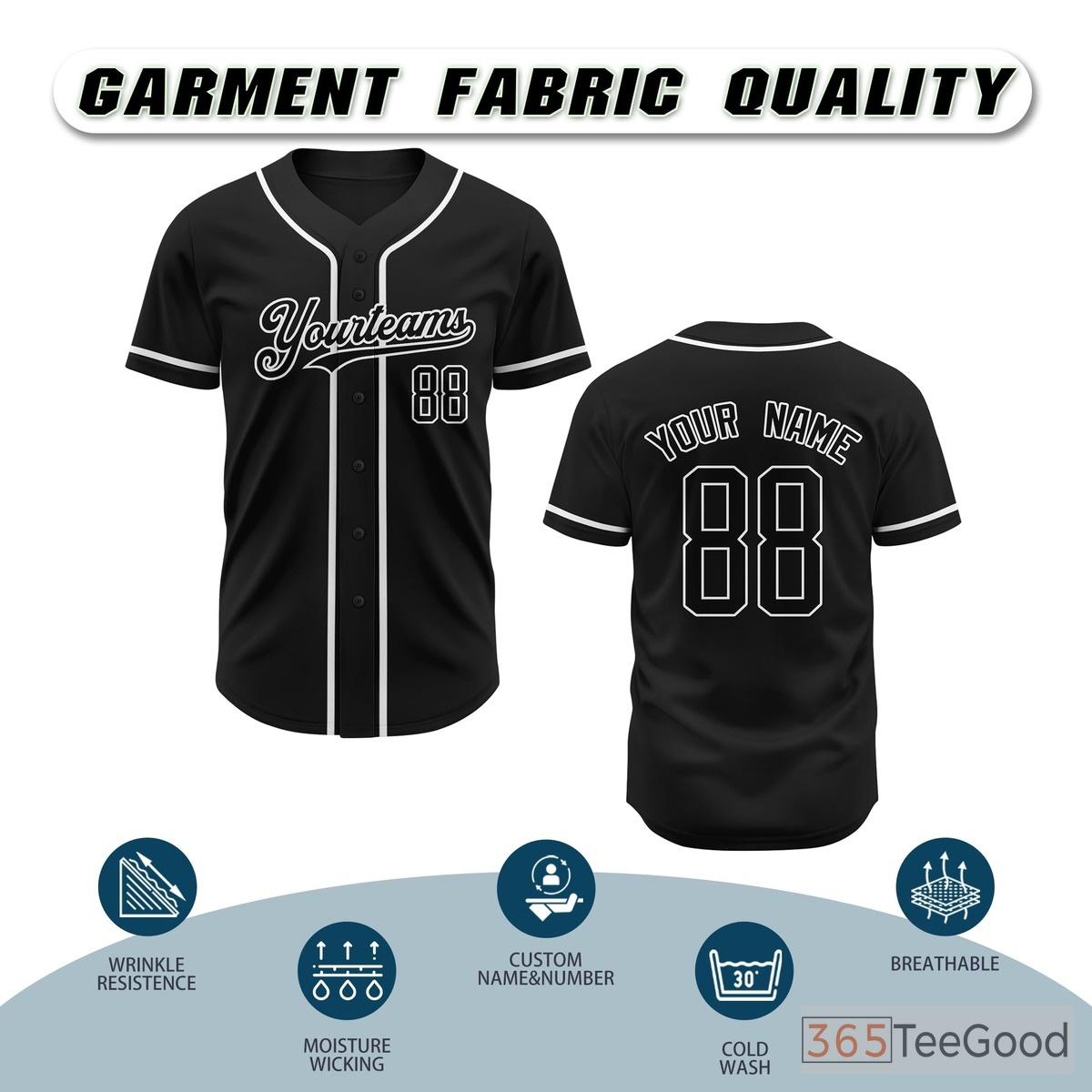 Black Baseball Jersey Tee for Men & Women - An essential for custom team wear & everyday style