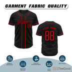 Black Baseball Jersey Tee for Men & Women - A smooth choice for custom apparel