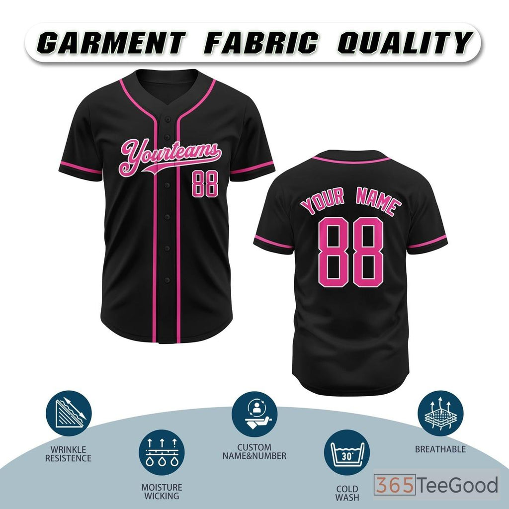 Black Baseball Jersey Tee for Men & Women - An essential for game day or casual wear