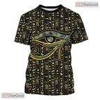 Black Ancient Egypt Graphic 3D Printed Casual Short Sleeve Unisex Tee Shirt Top