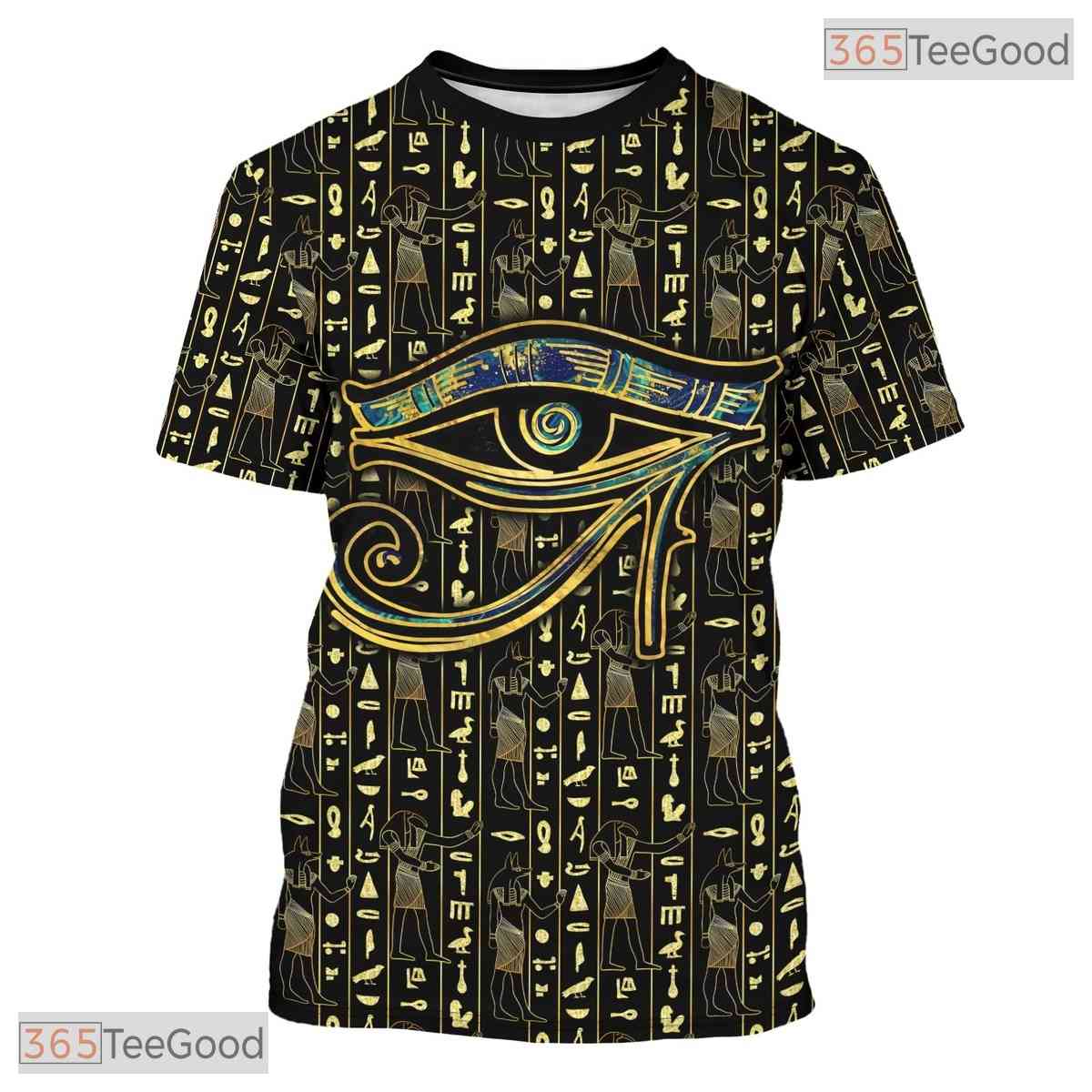 Black Ancient Egypt Graphic 3D Printed Casual Short Sleeve Unisex Tee Shirt Top