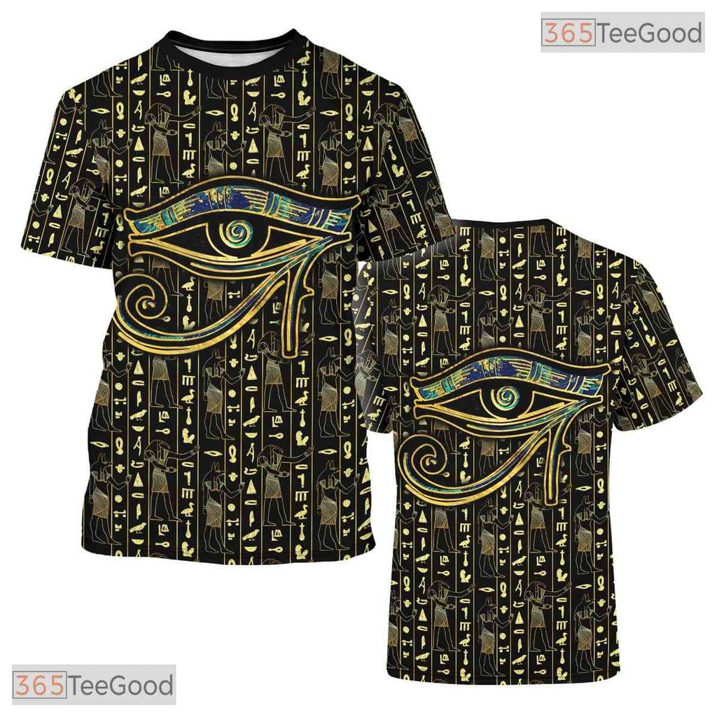 Black Ancient Egypt Graphic 3D Printed Casual Short Sleeve Unisex Tee Shirt Top