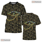 Black Ancient Egypt Graphic 3D Printed Casual Short Sleeve Unisex Tee Shirt Top