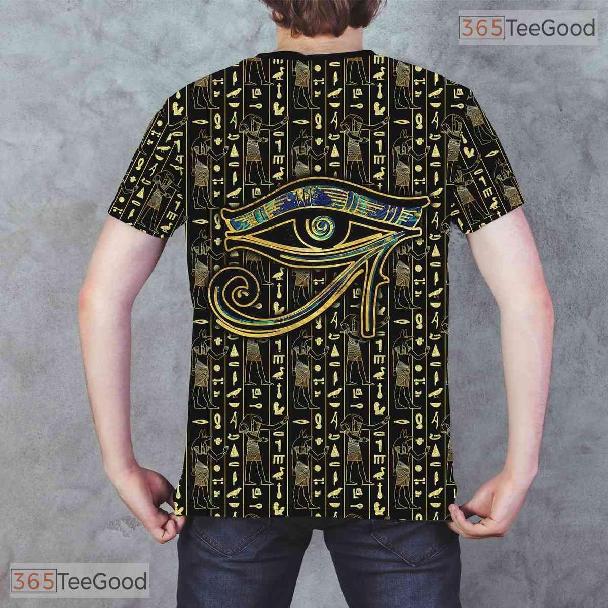 Black Ancient Egypt Graphic 3D Printed Casual Short Sleeve Unisex Tee Shirt Top