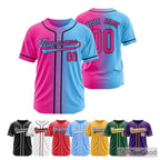 Black, Blue & Pink Baseball Jersey Tee for Personalized Name & Number
