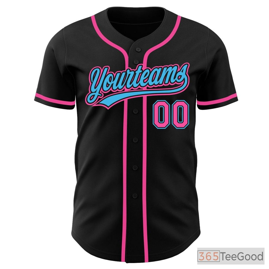 Black, Blue & Pink Baseball Jersey Tee for Men & Women - Customize Your Distinctive Apparel