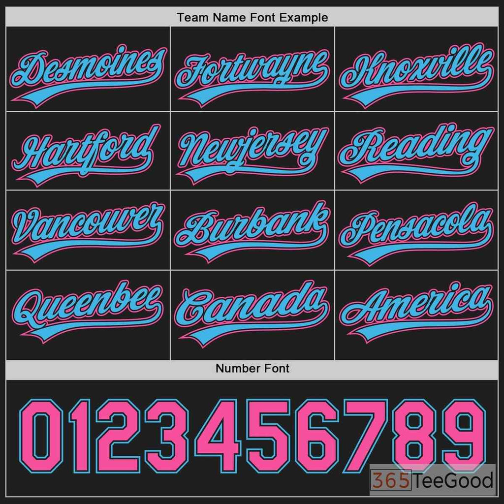Black, Blue & Pink Baseball Jersey Tee for Men & Women - Customize Your Distinctive Apparel