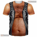 Black And Brown Abstract Creative 3D Graphic Printed Casual Unisex Tee Shirt Styles