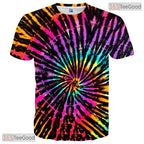 Dark Black Colorful Graphic Print 3D Fashion Unisex T-Shirt For Adults And Teens