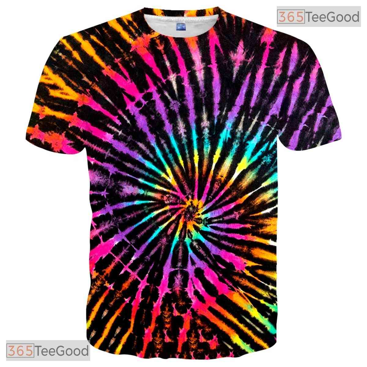 Dark Black Colorful Graphic Print 3D Fashion Unisex T-Shirt For Adults And Teens