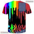 Black Colorful Fashion Graphic 3D Printed Short Sleeve Unisex T-Shirt Tops Styles