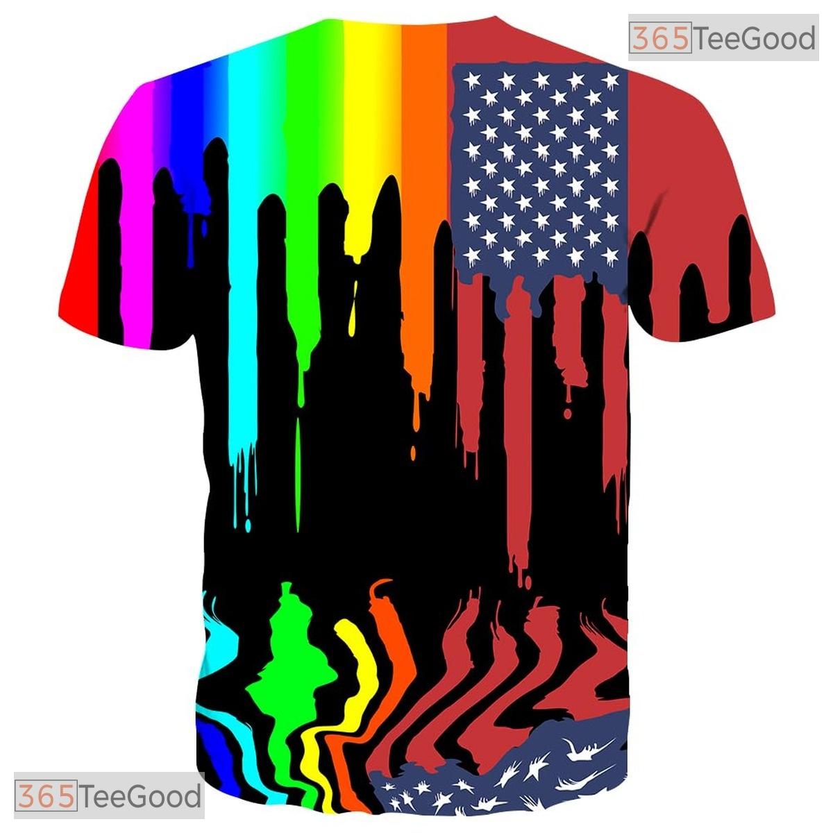 Black Colorful Fashion Graphic 3D Printed Short Sleeve Unisex T-Shirt Tops Styles