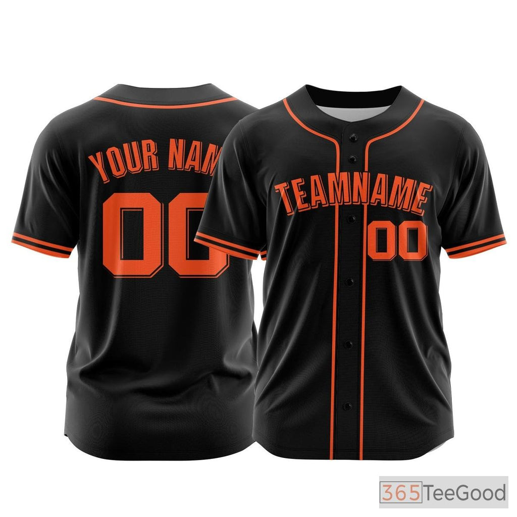 Black Custom Baseball Jersey Tee Personalized Printed Team Name Number for Men Women