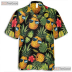 Black Funny Tropical Pineapple Vacation Hawaiian Shirt Men Women Summer Outfit