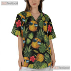 Black Funny Tropical Pineapple Vacation Hawaiian Shirt Men Women Summer Outfit