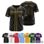 Black Gold Baseball Jersey Tee for Men & Women - Customizable for Your Details